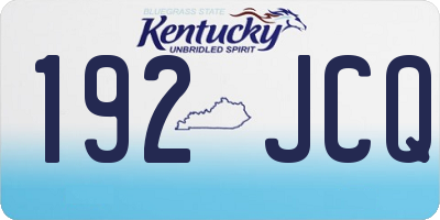 KY license plate 192JCQ