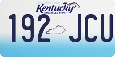 KY license plate 192JCU
