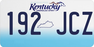 KY license plate 192JCZ