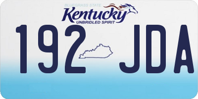 KY license plate 192JDA