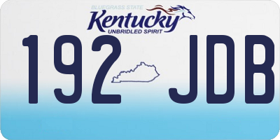 KY license plate 192JDB