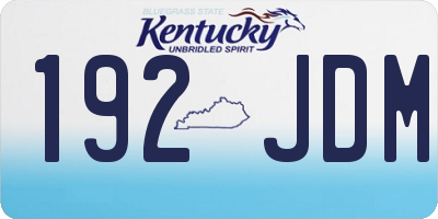 KY license plate 192JDM