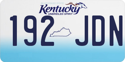 KY license plate 192JDN