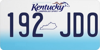 KY license plate 192JDO