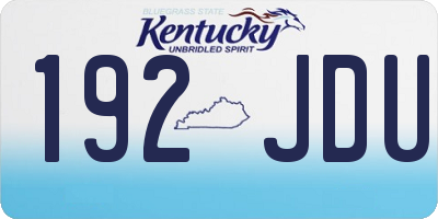 KY license plate 192JDU