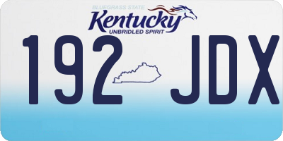 KY license plate 192JDX