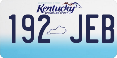 KY license plate 192JEB