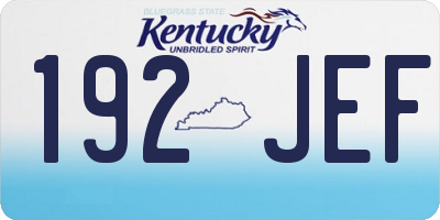 KY license plate 192JEF