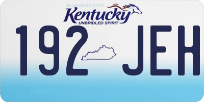 KY license plate 192JEH