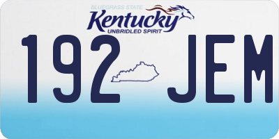 KY license plate 192JEM