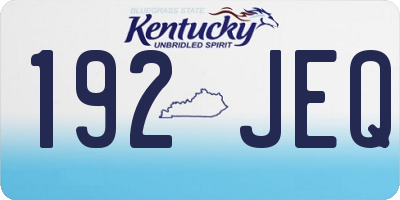KY license plate 192JEQ