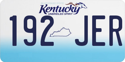 KY license plate 192JER