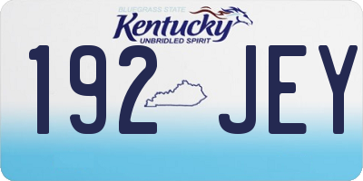 KY license plate 192JEY