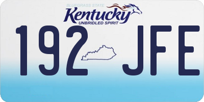 KY license plate 192JFE