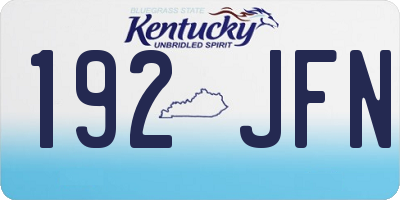 KY license plate 192JFN