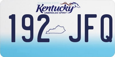 KY license plate 192JFQ