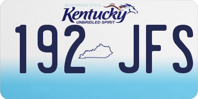 KY license plate 192JFS