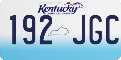 KY license plate 192JGC