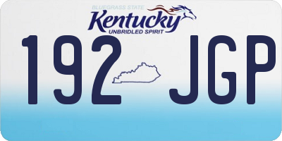 KY license plate 192JGP