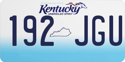KY license plate 192JGU