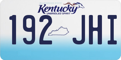 KY license plate 192JHI