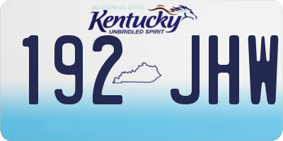 KY license plate 192JHW