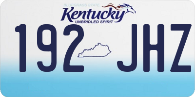 KY license plate 192JHZ