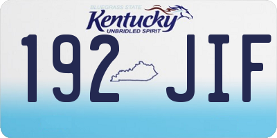 KY license plate 192JIF