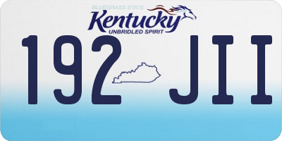 KY license plate 192JII