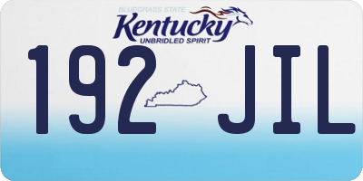 KY license plate 192JIL