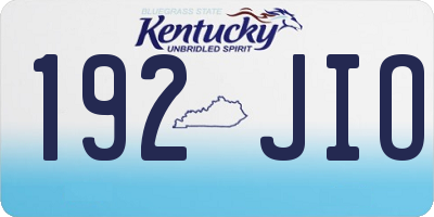 KY license plate 192JIO