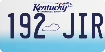KY license plate 192JIR