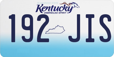 KY license plate 192JIS