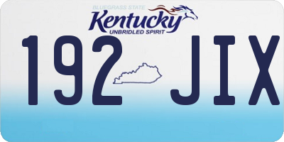 KY license plate 192JIX