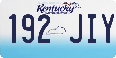 KY license plate 192JIY