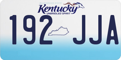 KY license plate 192JJA