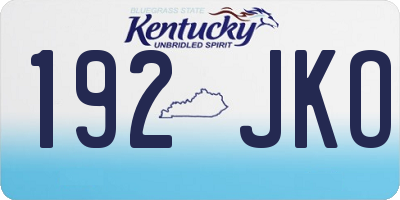 KY license plate 192JKO