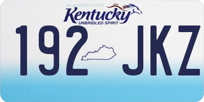 KY license plate 192JKZ