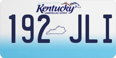 KY license plate 192JLI