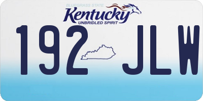KY license plate 192JLW