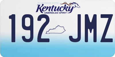 KY license plate 192JMZ