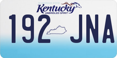 KY license plate 192JNA