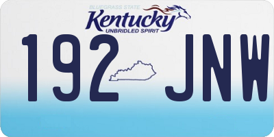 KY license plate 192JNW