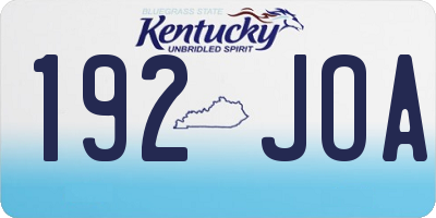 KY license plate 192JOA