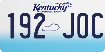 KY license plate 192JOC