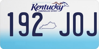 KY license plate 192JOJ