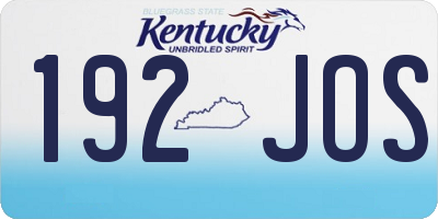 KY license plate 192JOS