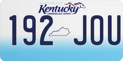 KY license plate 192JOU