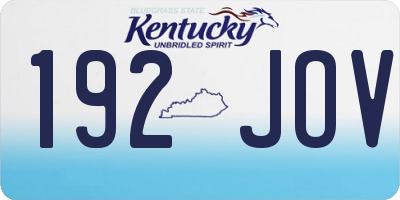 KY license plate 192JOV