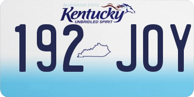 KY license plate 192JOY